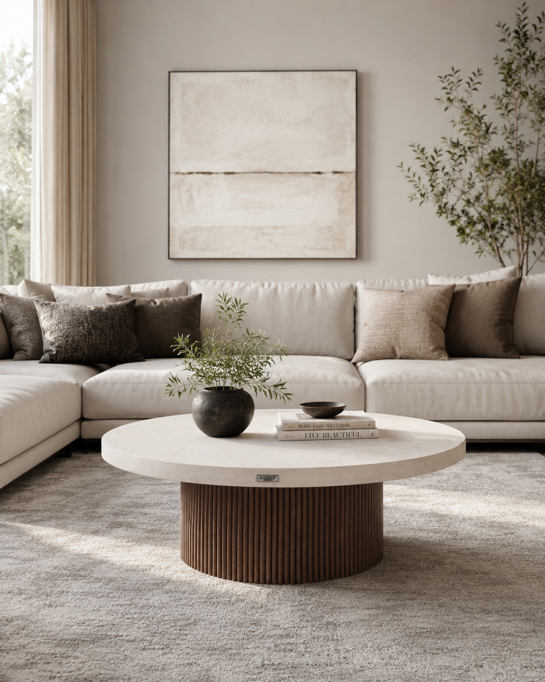 Orlando Slate Microcement Coffee Table- Sand